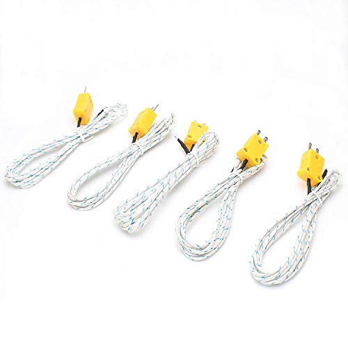 5 PC K-Type Thermocouple Sensor Probes, 3 Meter Length and Measure Range -50-400°C